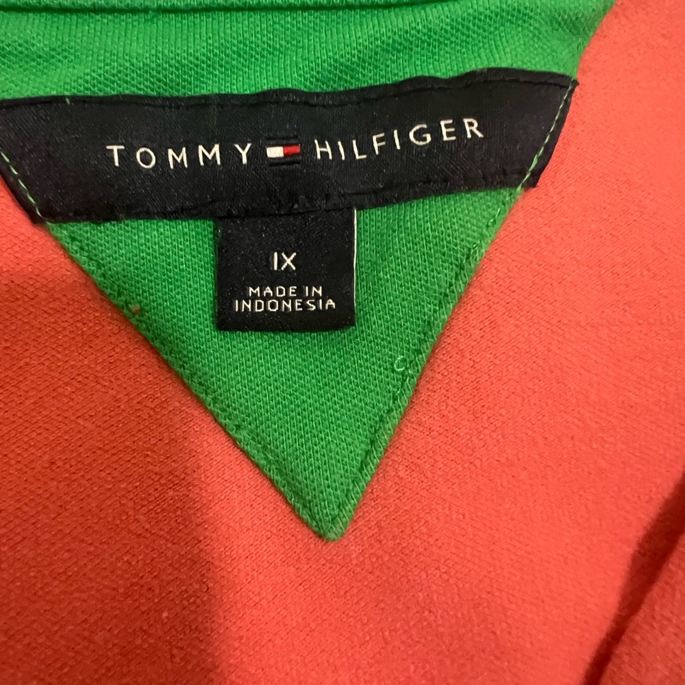 Tommy Hilfiger women’s summer/spring short sleeve polo tee, sherbet 1X pre-owned - Picture 5 of 9